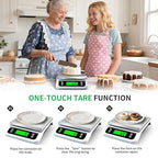 Large Digital Kitchen Scale 40kg/88lbs Commercial Food Scale with Tare and PCS Funtion for Parts and Coins LCD Display Stainless Steel Baking Scale for Cooking, Adapter Included (White, 40kg)