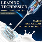 Double Whisk Milk Frother Handheld USB-C Rechargeable Electric Drink Mixer White,3 Speeds Adjustable Coffee Foamer Drink Whisk for Lattes, Matcha, Hot Chocolate, Egg, Matcha