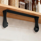 Paper Towel Holder Under Cabinet, Black, Adhesive & Wall Mount, Under Counter Paper Towel Rack for Kitchen and Bathroom, Home and Kitchen Decor