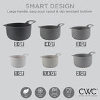 COOK WITH COLOR Nesting Plastic Mixing Bowl Set with Pour Spouts and Handles, Gray, 6 Piece Non-Slip