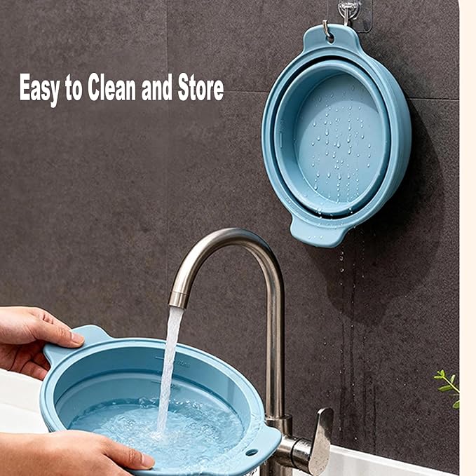42oz Silicone Microwave Steamer For Vegetables, Cooker For Microwave with Handle & Lid, Collapsible Steam Pot, Heat-Resistant Cooker with Steam Holes, BPA Free, Dishwasher Safe (Dark Blue), 1 Pack