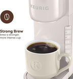 Keurig K-Express Single Serve K-Cup Pod Coffee Maker, 3 Brew Sizes, Strong Button Feature, 42oz Removable Reservoir, Warm Stone