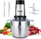 Qinkada Food Processor, 500W Powerful Meat Grinder, 14Cup Stainless Steel Bowl, 3 Speed Modes 4 Bi-Level Blades for Onion, Meat, Nuts, Fruit, Garlic, Vegetable, Baby Food