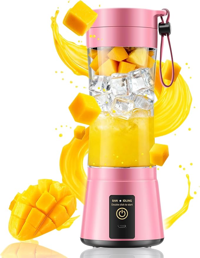 Cordless Personal Size Portable Blender - 380Ml Blender Smoothies and Shakes, BPA Free Traveling Juice Cup with Powerful Blending, Freshly Squeezed in Sports/Travel/Home