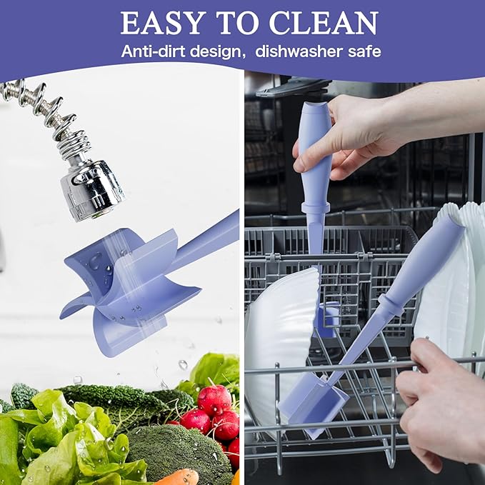 2 Pack Meat Chopper, 5 Curve Blades Ground Beef Masher, Nylon Hamburger Chopper Utensil Non-scratch Utensils-Purple