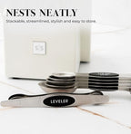 Stanless Steel Magnetic Measuring Spoons Set with Leveler - 8-Piece Heavy Duty Metal, Dual Sided, Stackable, BPA Free, Stainless Steel Measuring Spoons for Dry & Liquid Ingredient - Fits in Spice Jars