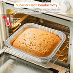 8x8 Aluminum Pans with Lids - 10 Pack Disposable Baking Pans, Tin Foil Pans with Lids for Holiday Cooking, Christmas, Parties Meal Prep, Storage, Heating and Baking