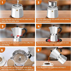 12 Cup Aluminum Espresso Stovetop Moka Pot Express Coffee Maker Percolator Italian Classic Mocha Coffee Machine for Italian and Cuban Cafe Brewing for Home & Camping 600ml 20oz