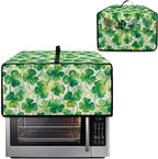 Clover Print Toaster Oven Cover Heavy Duty, Heat Resistant Dust-proof Toaster Cover Kitchen Small Appliance Protective Slipcover Washable Slipcover for Kitchen Counter, Green, M