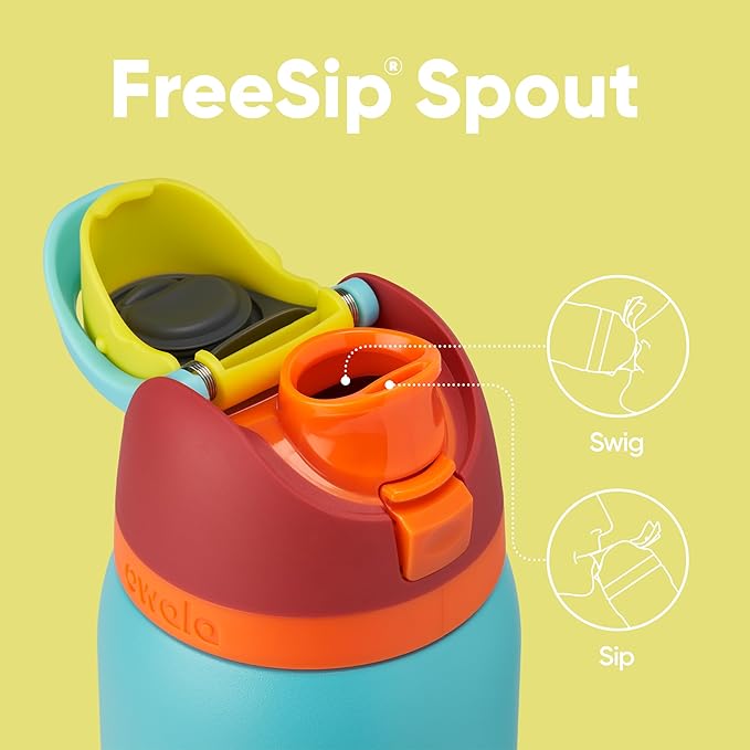 Owala FreeSip Insulated Stainless Steel Water Bottle with Straw, BPA-Free Sports Water Bottle, Great for Travel, 40 Oz, Summer Sweetness