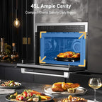 AAOBOSI 24 Inch Built in Microwave Convection Oven,1.6 Cu.Ft Wall Microwave Ovens Air Fryer Combos(upgraded), 1000Watt Power Sensor&Auto Cook, 12 Cooking Modes, Drop Down Door,Stainless Steel