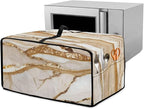 Marble Print Toaster Oven Cover, Heavy-Duty Dust Shield Kitchen Decorative Countertop Oven Protector, Microwave Air Fryer Cover, Light Gold White, (Large-18.5*22.5*12.99 inches)