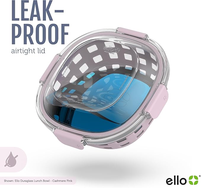 Ello Duraglass Meal Prep Container- Glass Food Storage Container with Silicone Sleeve and Airtight BPA-Free Plastic Lid, Dishwasher, Microwave, and Freezer Safe