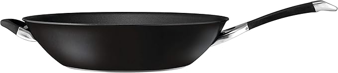 Circulon Symmetry Hard Anodized Nonstick Stir Fry / Wok Pan with Helper Handle - 14 Inch, Black