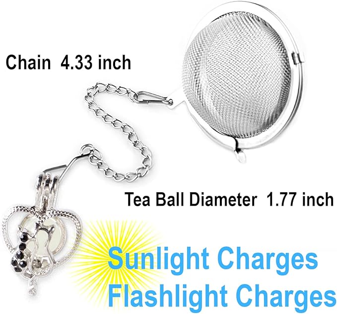 3pcs Tea Infuser TeaSanavie Loose Tea Steeper Stainless Steel Fine Mesh Tea Ball Loose Leaf Tea Infusers Glow In The Dark Cute Heart Pendant Tea Diffuser with Elephant Cat Dophine Charms Tea strainer