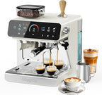 Ollygrin 20 Bar Espresso Machine with Grinder, Espresso Maker with 19 Grinding Settings, Coffee Machine with Pressure Gauge, 94.7Oz Removable Water Tank for Latte & Cappuccino