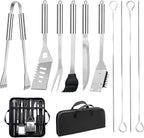 11Pcs Stainless Steel BBQ Grilling Accessories Set, Dad Gifts for Fathers Day Grilling Gifts,Portable Practical Grill Tools Utensils Kit with Storage Bag for Outdoor Grill Camping Backyard