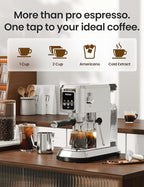 topzee Espresso Machine 20 Bar, Compact Coffee Maker with Milk Frother & Cold Brew Function, 52oz Removable Water Tank, Stainless Steel Cappuccino, Latte Maker, Silver