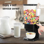 Cereal Dispenser Countertop with 4 Pack Bowls and Spoons 5.5 Qt Large Cereal Storage Container Holder for Pantry Dry Food Nut Dispenser Snack Candy Organizer Kitchen Organization for Oatmeal Granola