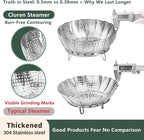 Steamer Basket for Cooking 304 Stainless Steel Entirely Thickened,Collapsible Steamer Insert for Pots, Fits Instant Pot/Skillets (5.5'' To 9.5'')