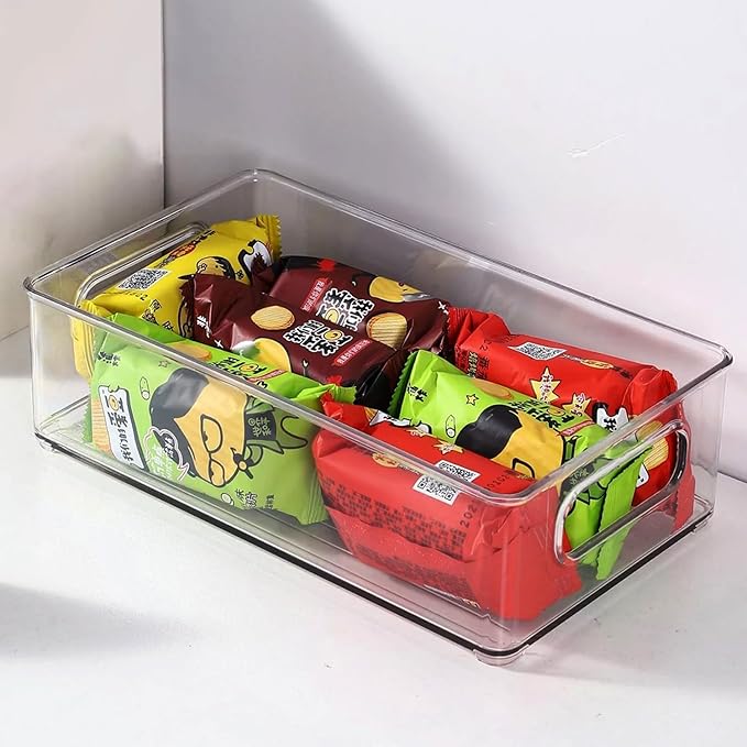Large Clear Plastic Storage Bins, Pantry Organizers and Storage Containers Fridge Organizer Bins for Organizing Home Kitchen Under Sink Bathroom Refrigerator Freezer Laundry Room