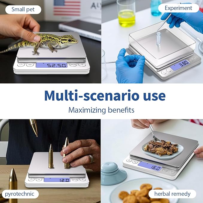 Gram Scale Small Digital Food Scale, 500g by 0.01Gram/0.001Ounce, Accurate Weighting, MEIYA Multifunction Kitchen Scale for Jewelry/Baking/Soap, 9 Units, Tare Function, LCD Display, Including Battery