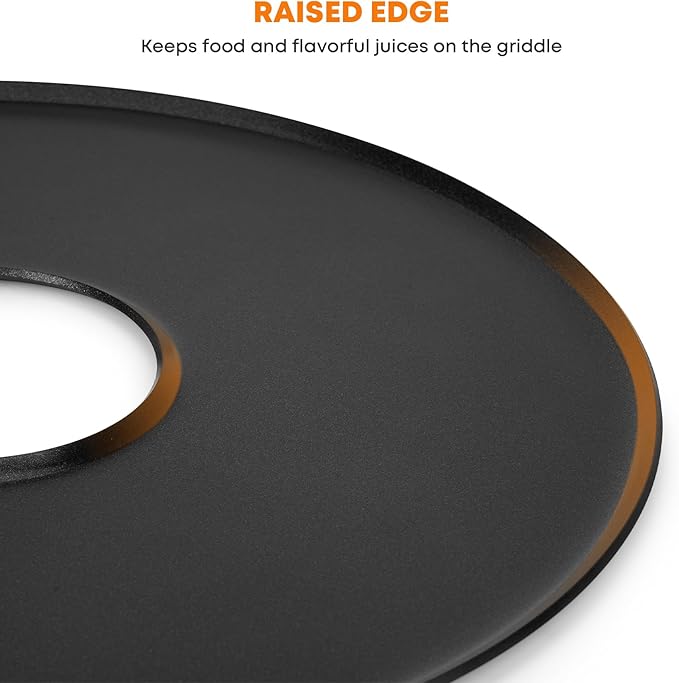 Stanbroil Round Griddle Insert for Weber 22" Kettle Charcoal Grill, Nonstick Coating Flat Top Griddle Plate, 22 Inch Kettle Grill Accesories, Black