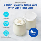 Ultimate Probiotic Yogurt Maker with Adjustable Temperature & Time Control - Make Trillions of Live Probiotics & Get Better Gut Health - ULTIMATE LIFETIME WARRANTY - Wellness Gifts for Men & Women