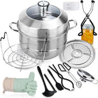 Canning Pot-Canning supplies starter kit, Stainless Steel Canning Tool Kit, Water bath canner with rack for canning