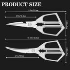 2-Pack Heavy Duty Stainless Steel Kitchen Scissors-All Purpose Heavy Duty Poultry Shears for Meat,Chicken Bones and Turkey,Dishwasher Safe Sharp Japanese Cooking Shears, Gifts for Women
