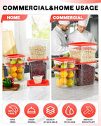 12 Quarts Sous Vide Container: 6 PCS Commercial Food Storage Containers with Lids - Clear Food Container with Scales Handles for Home Restaurant Kitchen Storage Pizza Bread, Red N1