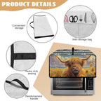 Highland Cattle Sunflower Print Toaster Cover Air Fryer Dust Cover Anti Fingerprint Aztec Toaster Oven Cover Washable Kitchen Small Appliance Covers (Medium-16.1 * 19.71 * 10 inches)