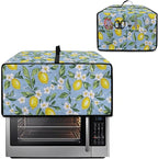 Lemon Daisy Print Toaster Oven Heavy Duty Cover with Pockets, Dust-proof Anti Fingerprint Microwave Oven Cover, Air Fryer Covers for Kitchen Counter (Large-18.5*22.5*12.99 inches)