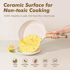 SENSARTE Ceramic Cookware Sets, Pots and Pans Set Non stick, Non toxic Healthy Induction Cookware, 26 Pcs Nonstick Kitchen Cooking Set, w/Frying Pans Set, Saucepans Set