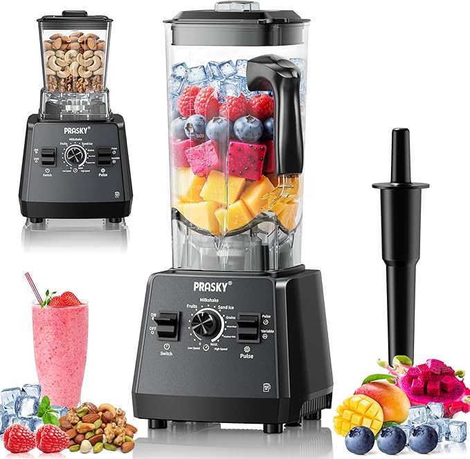 2400W High Speed Countertop Blender, 101oz Large Capacity, BPA-Free, 25000 RPM Blenders for Smoothies, Ice Crushing, Soups, Nut Butters & Baby Food (Gray, 3L)