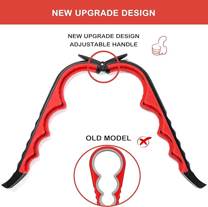 Jar Opener for Weak Hands, Seniors with Arthritis, 5 in 1 Multi Function Bottle Opener Lid Opener For Arthritic Hands with Non Slip Rubber Jar opener Gripper Pad and Corkscrew Wine Opener(RED)