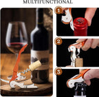 HYZ 2-Pack Wine Opener Waiter Corkscrew, Professional Wine Key for Servers, Bartender with Foil Cutter, Manual Wine Bottle Opener Double Hinged (Orange)