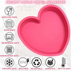 Heart Shaped Cake Pans 8 Inch – Set of 2 Nonstick Silicone Heart Cake Pan for Baking, Oven & Microwave Safe Molds – Durable, Easy-Clean Matte Surface - Grade Novelty Shaped Cake Pans (Pink)