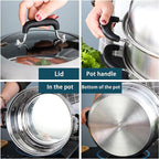 MANO Steamer Pot for Cooking 11 inch Steam Pots with Lid 2-tier Multipurpose Stainless Steel Steaming Pot Cookware with Handle for Vegetable, Dumpling, Stock, Sauce, Food