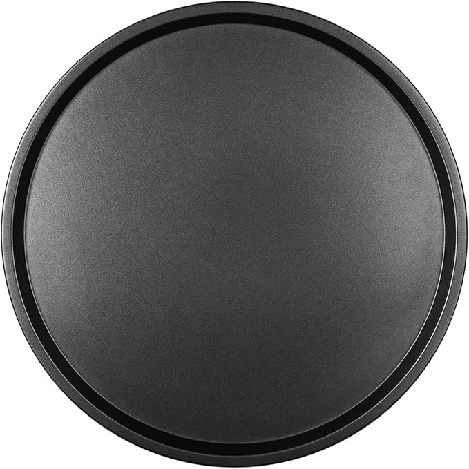 DecorRack 13 Inch Carbon Steel Pizza Pan, [Premium] Non-Stick Coating, Commercial Grade, Serving Tray, Heavy Duty Round Baking Tray for Oven Use (1 Pack)