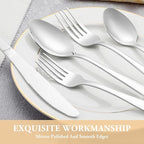 60 Piece Silverware Set Service for 12,Premium Stainless Steel Flatware Set,Mirror Polished Cutlery Utensil Sets,Durable Home Kitchen Eating Tableware Sets,Include Fork Knife Spoon,Dishwasher Safe