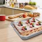 GrillChef Aluminum Foil Pans with Lids, Disposable 9x13 Baking Pans, 25 Pack Tin Foil Holders Half Size for Cake, Steam Table, Cooking, Heating, Storing, Aluminum Trays Heavy Duty