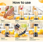 Cordless Portable Personal Size Blender - Mini Blender Make Smoothies and Shakes, 380Ml BPA Free Travel Cup, Powerful Blending Suit in Office/Home/Gym, Mother's Day