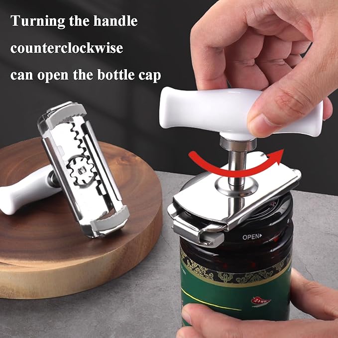 Jar Opener for Seniors with Arthritis & Weak Hands, Easy Twist Jar Openers, Adjustable Multifunctional Jar Lid Opener, Jar Bottle Cap Opener Gripper, Useful Gifts for Elderly/Women/Men (White)