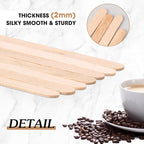 Meanplan 4000 Pack Birch Wood Coffee Stir Sticks 5.5 Inch Disposable Wooden Coffee Stirrers Bulk Long Tea Stirring Stick Round End Swizzle Beverage Mixer for Cocktail Hot Chocolate Drink Summer