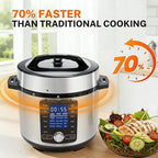 HealSmart 24-in-1 Electric Pressure Cooker 6.3 Quart, Non-Stick Stainless Steel Multi Cooker for Slow Cooking, Yogurt Maker, Steam, Rice, Bake, Dishwasher Safe, Silver