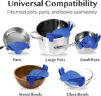 Kitchen Gizmo Snap N' Strain - Silicone Clip-On Strainer for Pots, Pans, and Bowls - Heat-Resistant Kitchen Gadgets, Essential Colander Drainer for Vegetables and Pasta - 7.87x2.76x4.53-Inch (Blue)