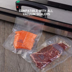 Wevac 6''x10'' & 8''x12'' 300 Count Food Vacuum Sealer Bags Keeper, PreCut Quart, Ideal for Food Saver, BPA Free, Commercial Grade, Great for storage, meal prep and Sous Vide