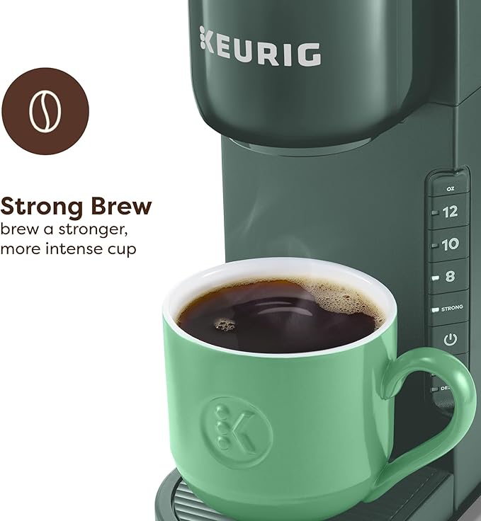 Keurig K-Express Single Serve K-Cup Pod Coffee Maker, 3 Brew Sizes, Strong Button Feature, 42oz Removable Reservoir, Evergreen