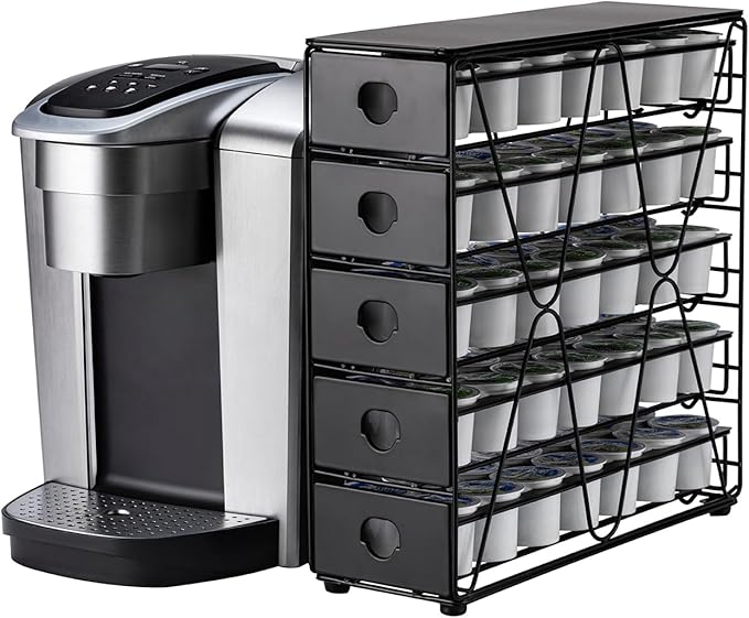 FlagShip K Cup Organizer for Keurig Pod Drawer Large Mullti Tier Coffee Pod Holder(70 Pods Capacity)